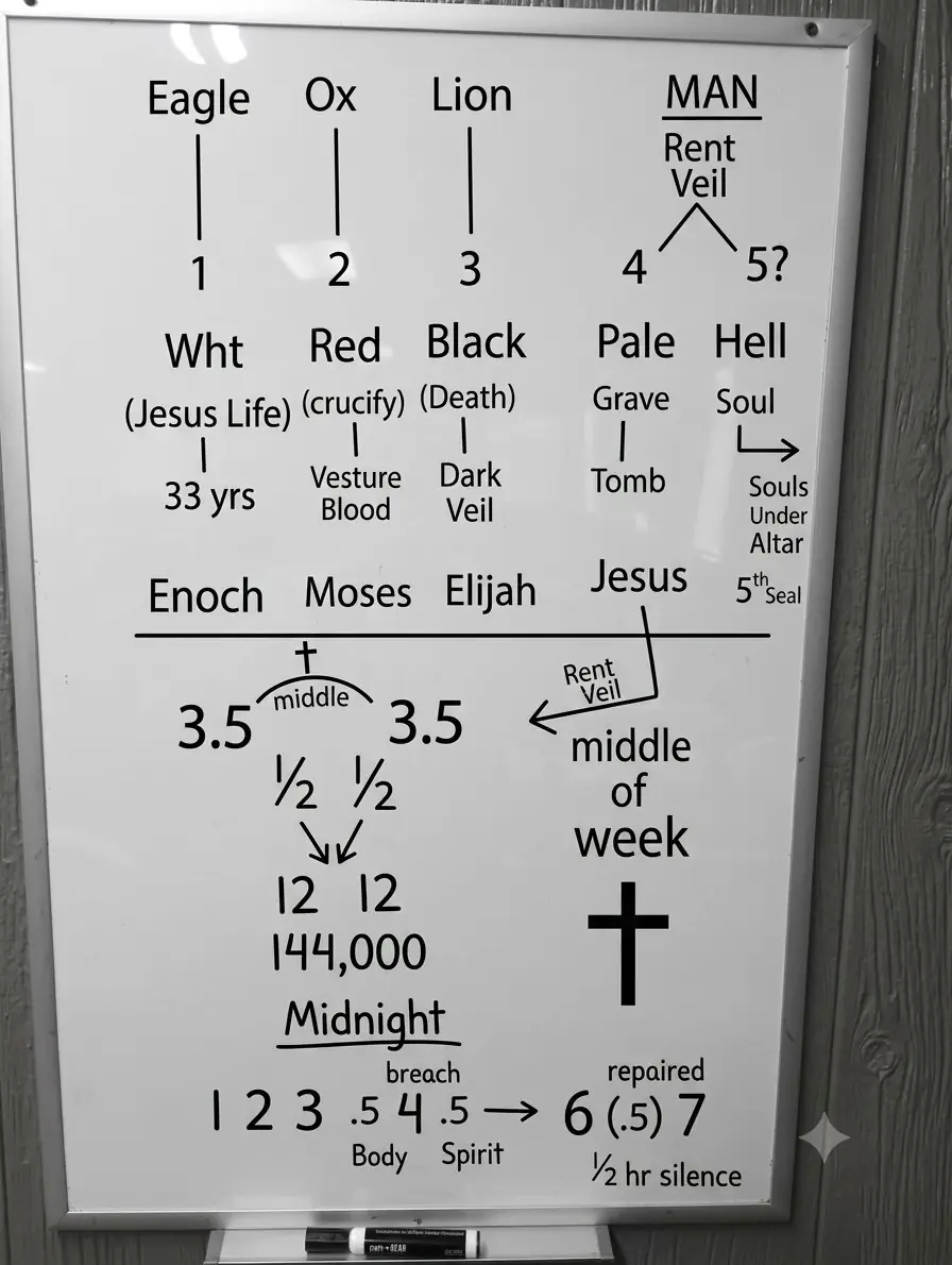 Teaching chart of the four beasts and the seals