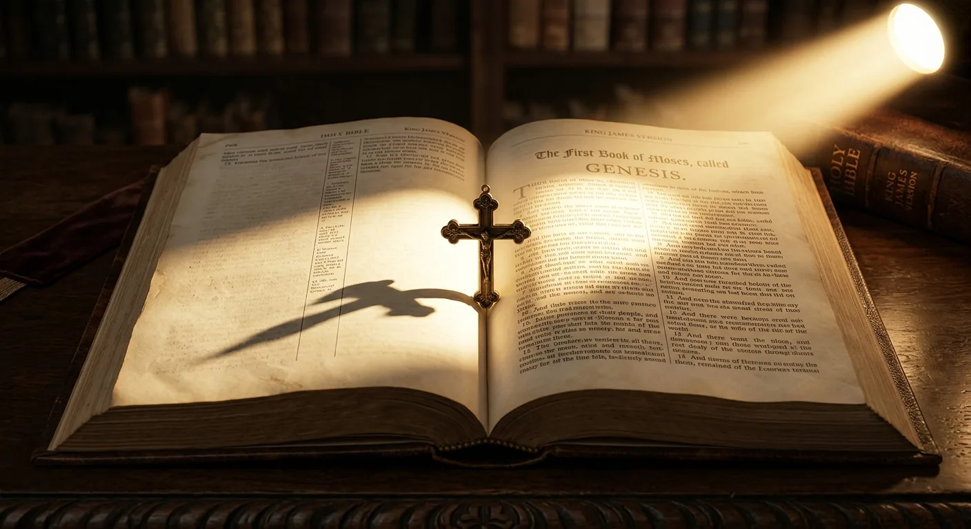 Open KJV Bible Cross artwork